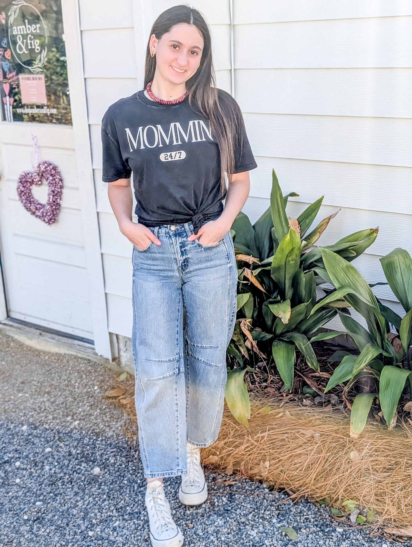 Mommin' 24/7 Mineral Graphic Tee