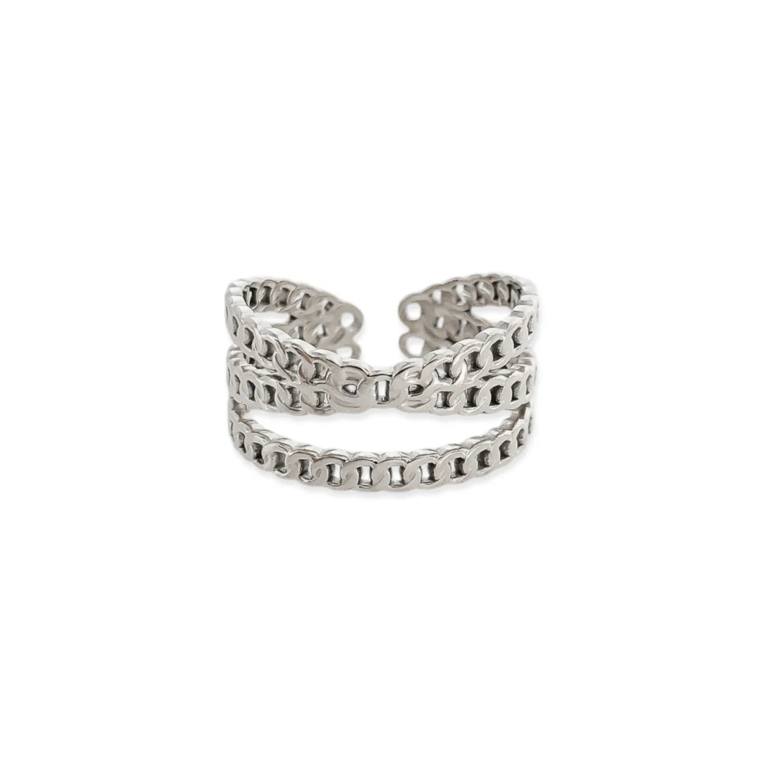 Water Resistant 3 Stack Chain Coss Ring