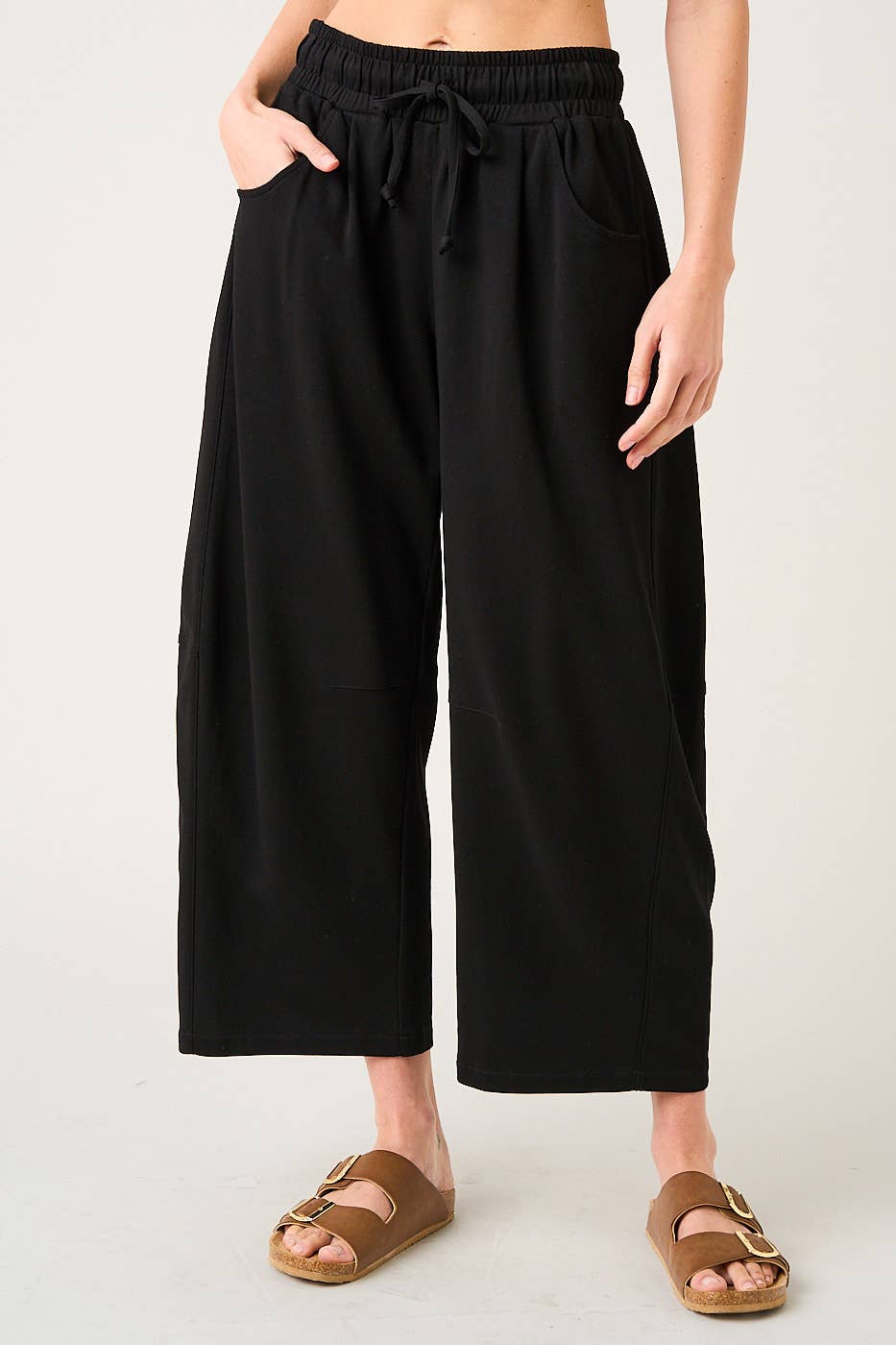 Cotton French Terry Barrel Pants