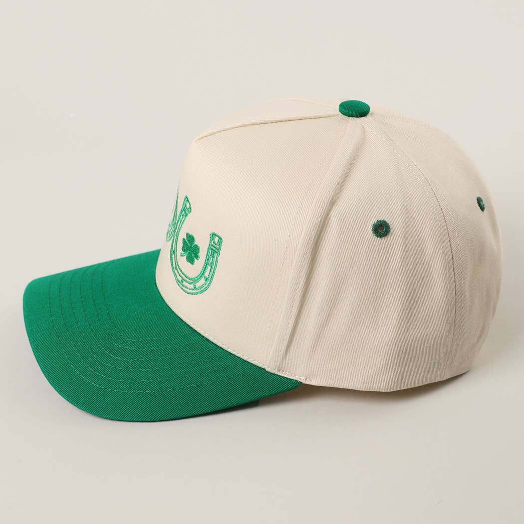 *FINAL SALE* Double Horseshoe Clover Luck Embroidery Trucker Hat