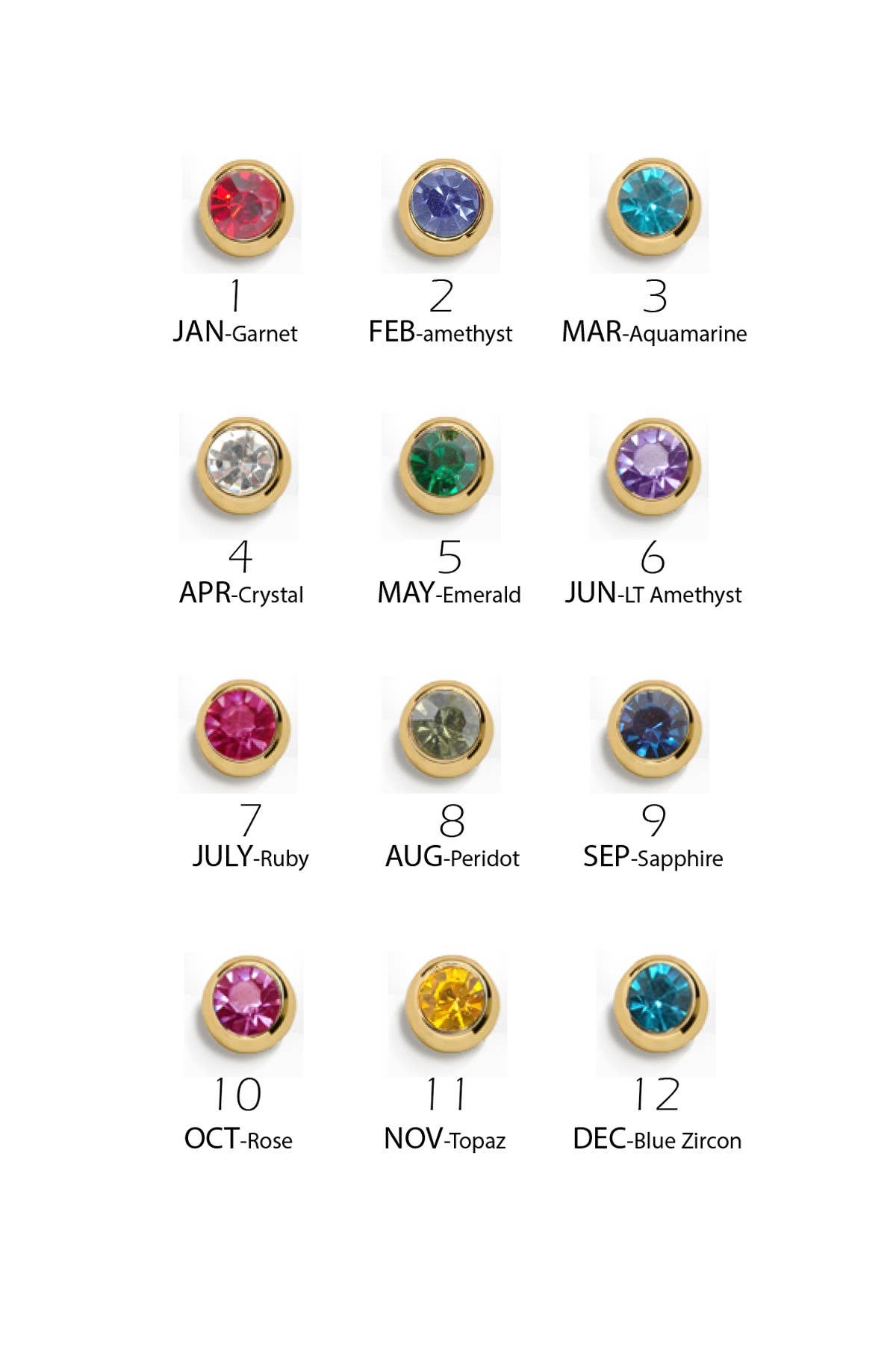 Charms 18K Brass Cubic Zirconia Birthstone Charm