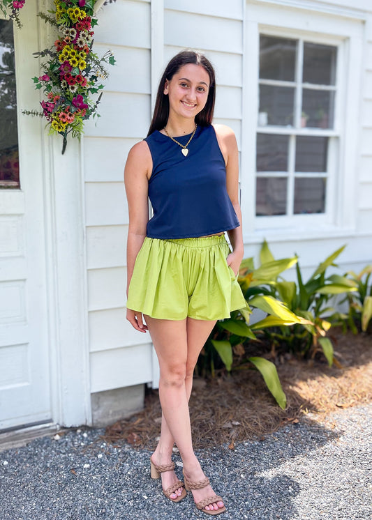 *FINAL SALE* Lime Poplin Shorts