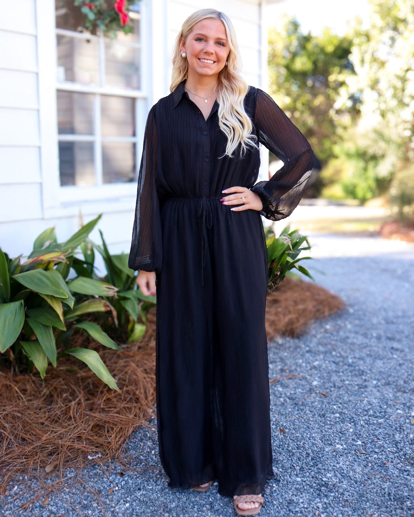 *FINAL SALE * Gathering Button Up Jumpsuit