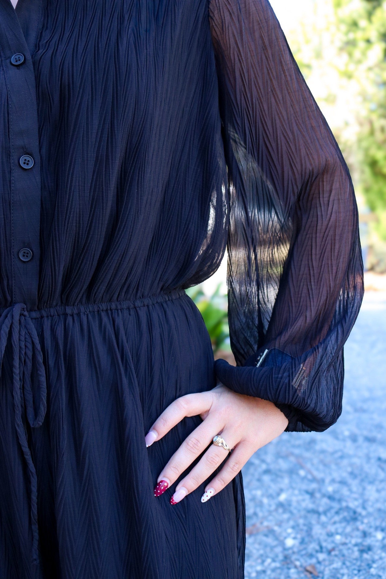 *FINAL SALE * Gathering Button Up Jumpsuit