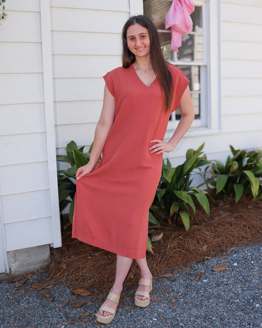 V-Neck Maxi Cloudy Knit Dress