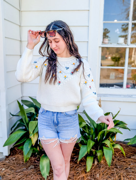 *FINAL SALE* Bettie Embroidered Sweater