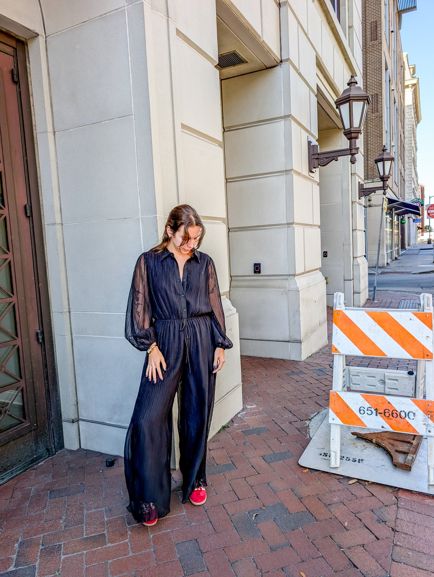 *FINAL SALE * Gathering Button Up Jumpsuit