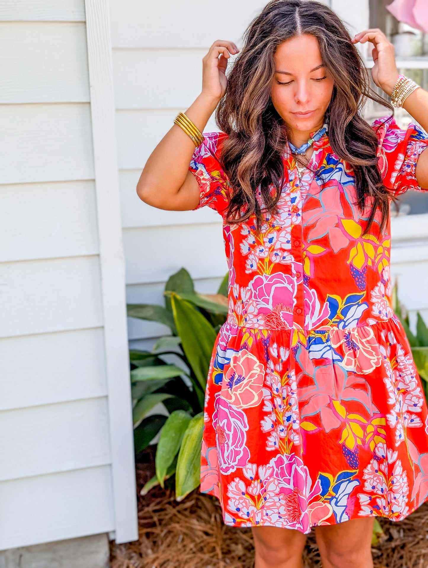 *FINAL SALE*Verny Shift Mini Dress Dercy Floral