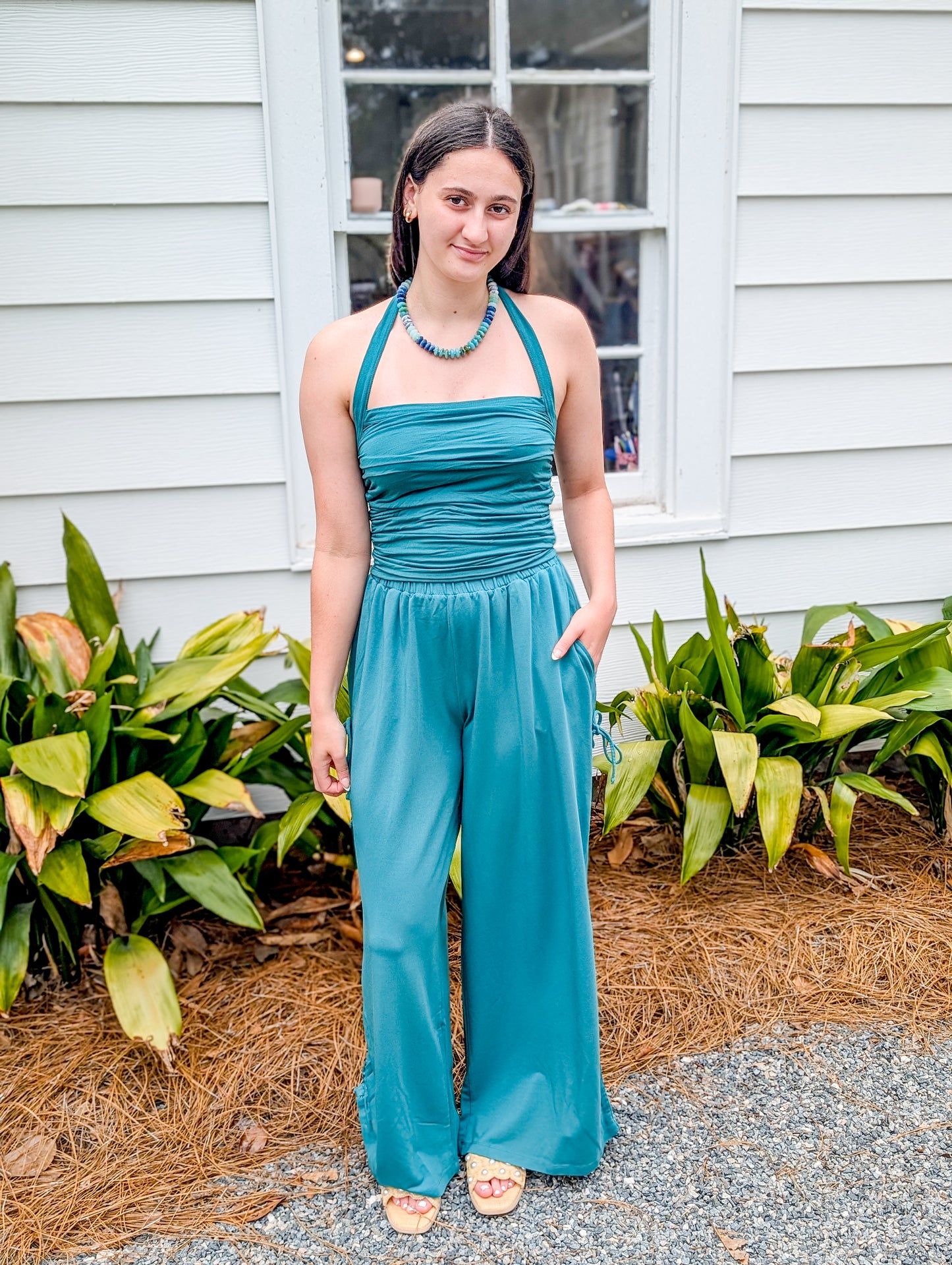 Rushed Modal Span Jersey Halter Neck Top
