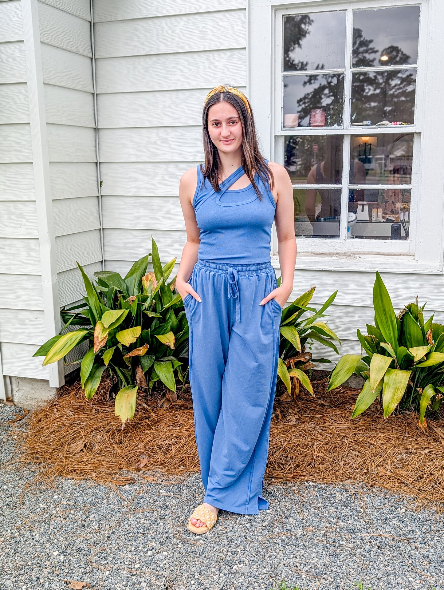 Cotton Modal Rib Double Layered Asymmetric Tank