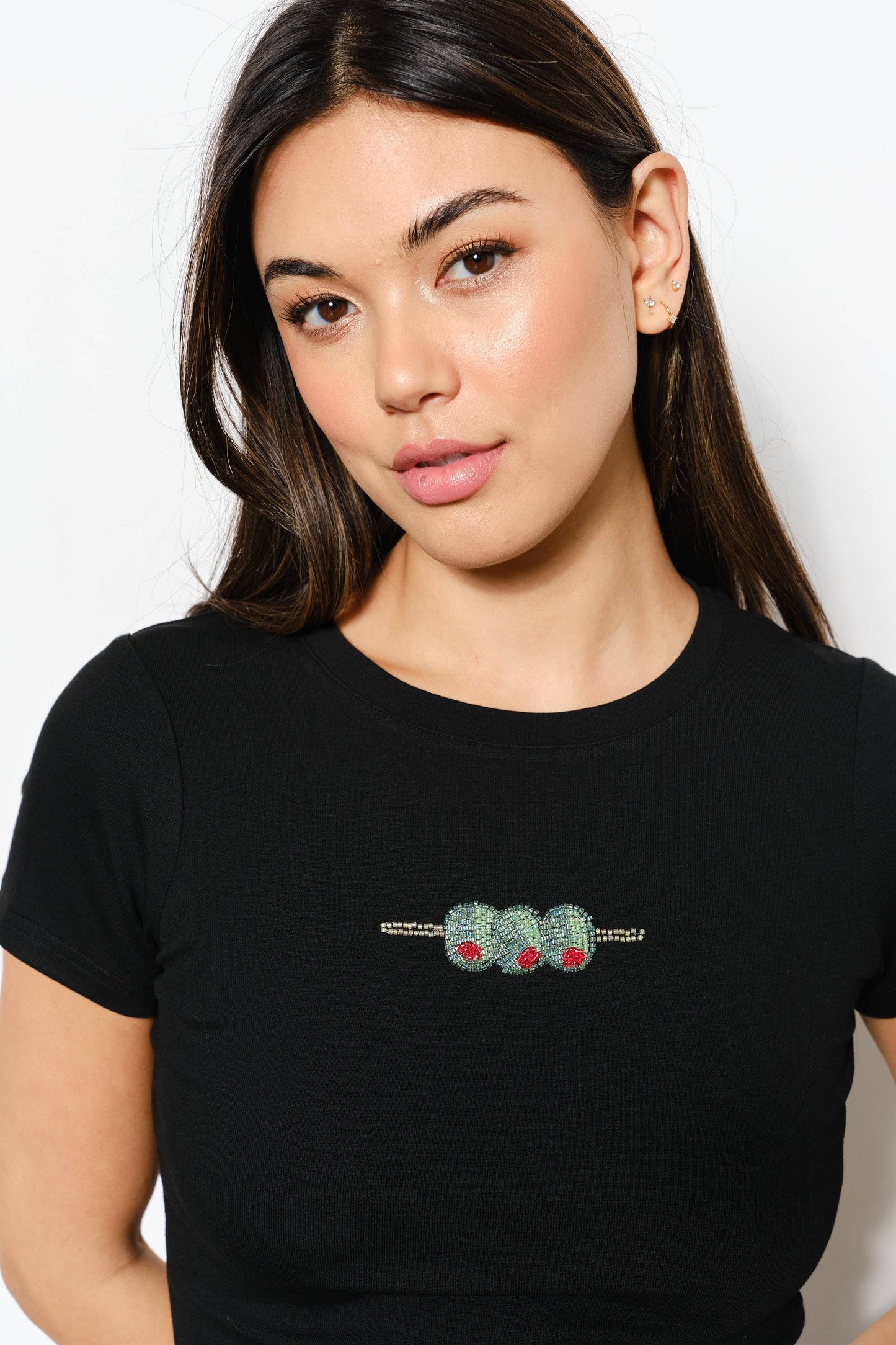 *FINAL SALE*Olives Bead Tee- Playful, Trendy, Cute