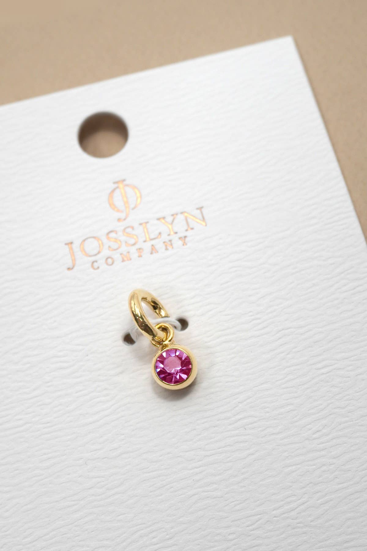 Charms 18K Brass Cubic Zirconia Birthstone Charm