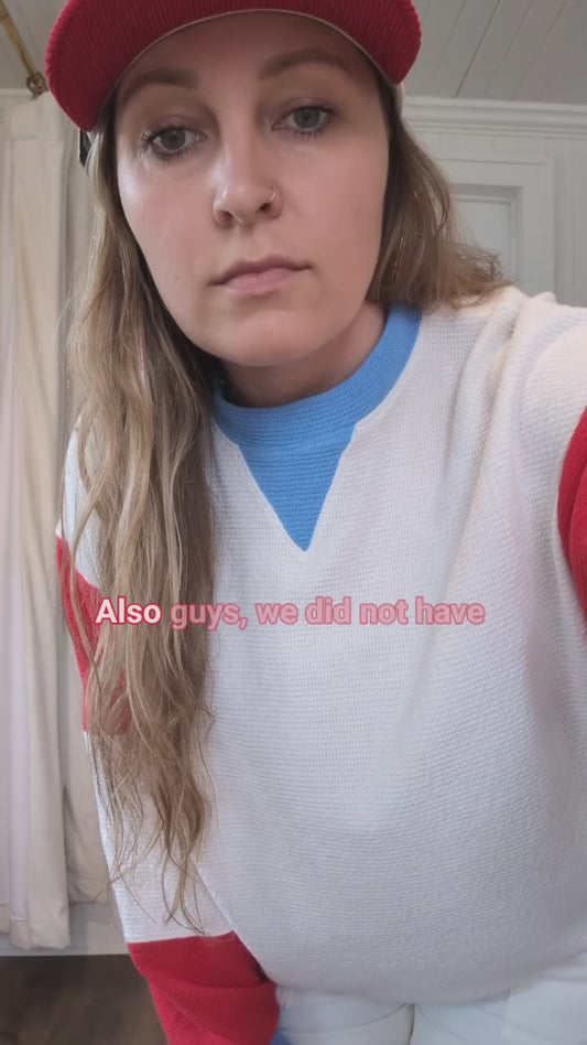 Color block Round Neck Cloudy Knit